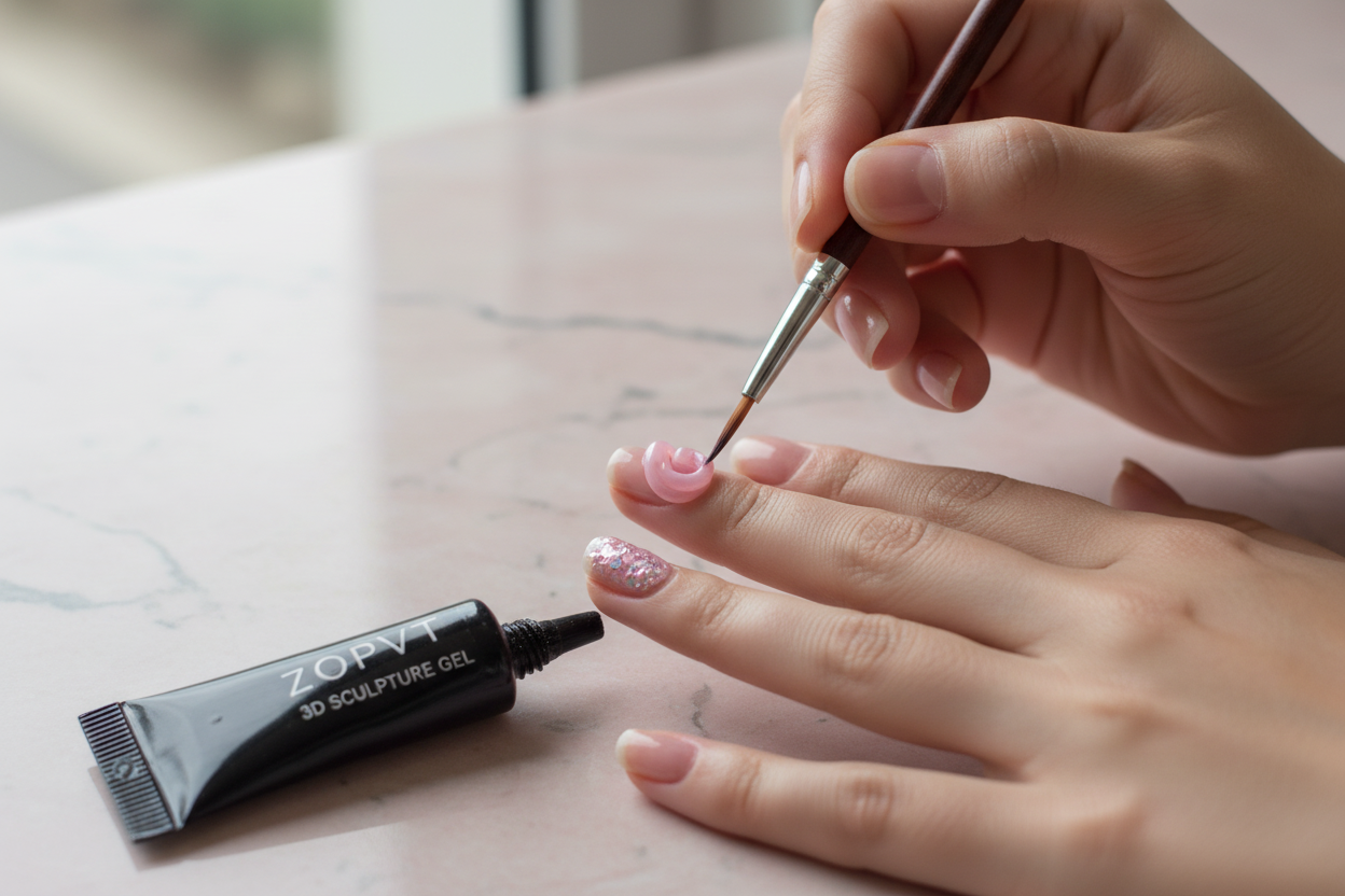Self-Application Nail Gel POV Shot